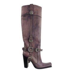 New $1500 Gianmarco Lorenzi Heels Leather Boots EU 40 Italian Designer Shoes